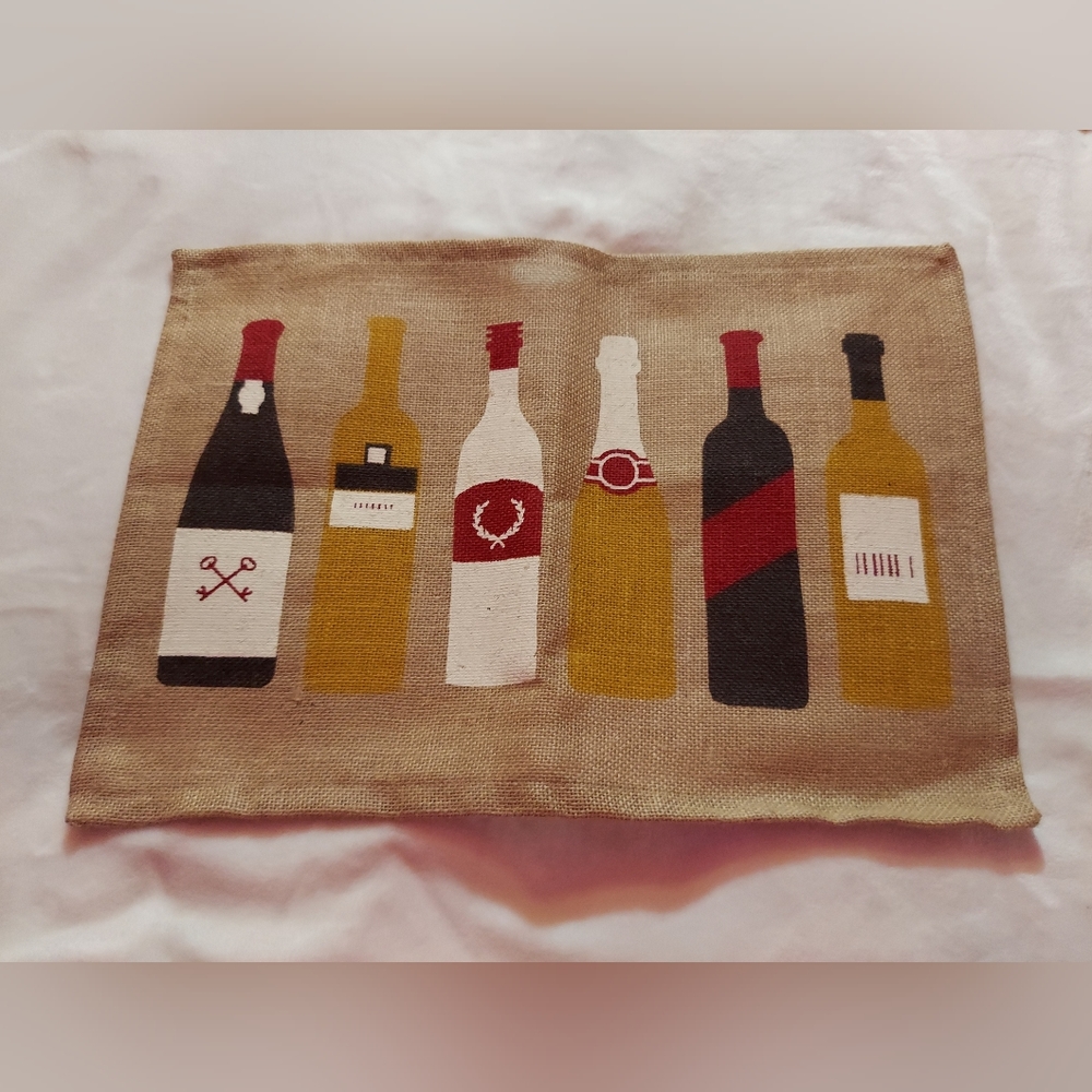 Now Designs Wine Burlap Tablemats Set Of 4